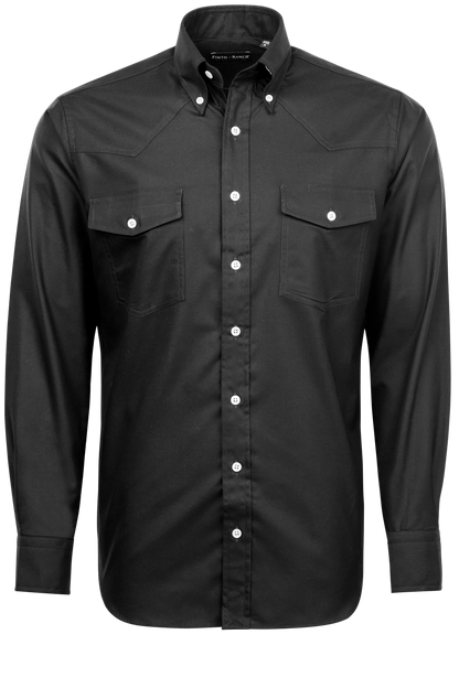 Pinto Ranch YY Collection Oxford Button-Front Shirt - Black