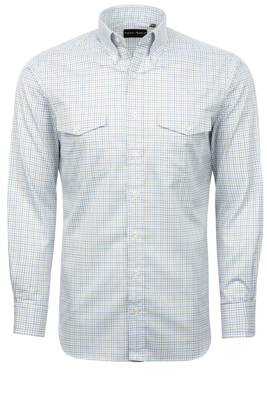 Pinto Ranch YY Collection Button-Front Shirt - White Check