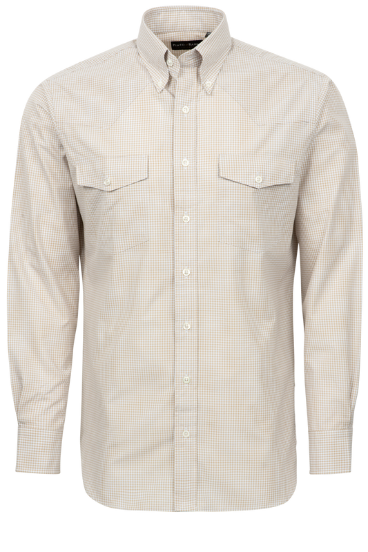 Pinto Ranch YY Collection Button-Front Shirt - Tan Check