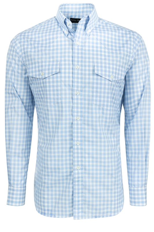 Pinto Ranch YY Collection Button-Front Shirt - Blue Check