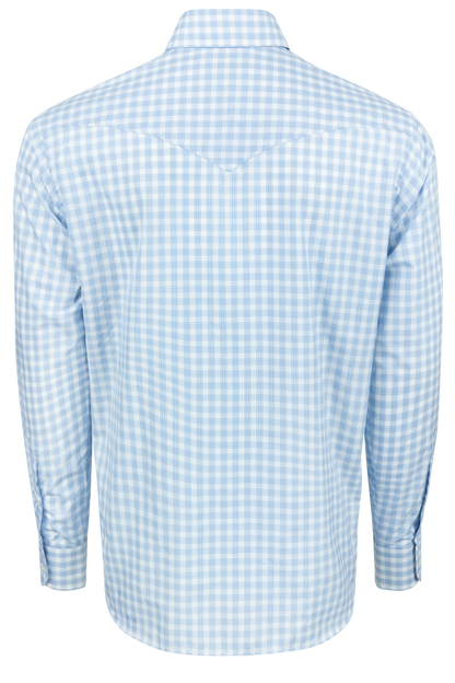 Pinto Ranch YY Collection Button-Front Shirt - Blue Check