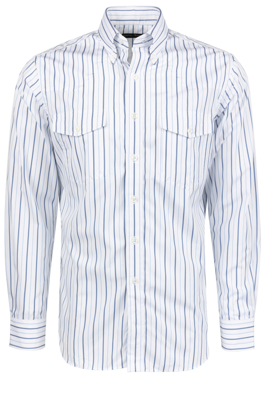 Pinto Ranch YY Collection Striped Button-Front Shirt - Blue