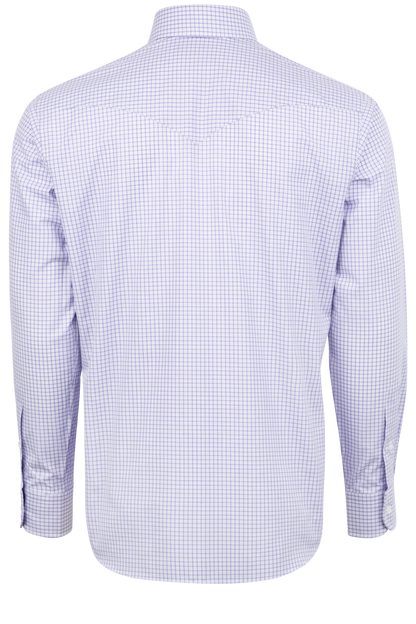 Pinto Ranch YY Collection Checked Poplin Button-Front Shirt - Purple