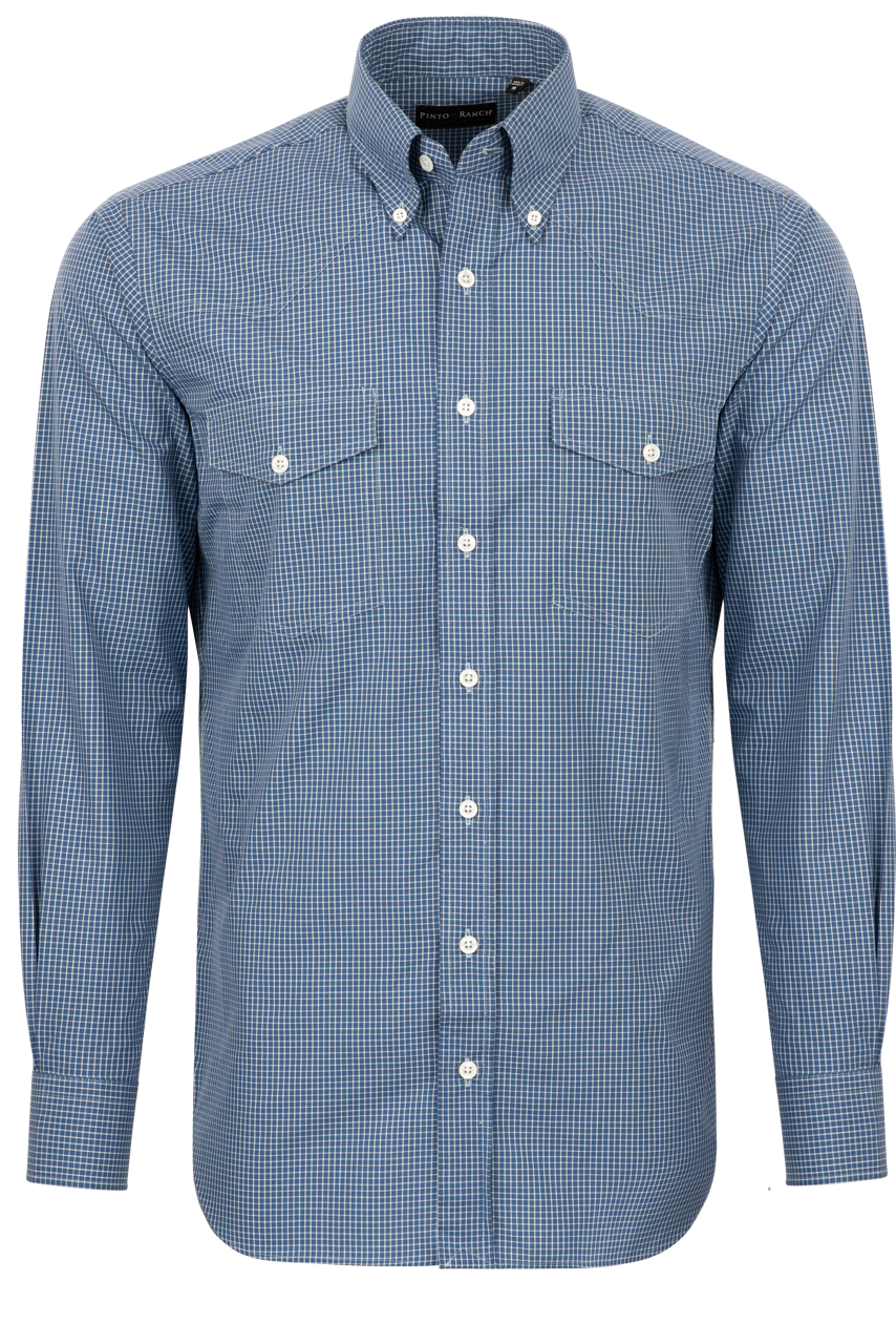 Pinto Ranch YY Collection Button-Front Shirt - Blue