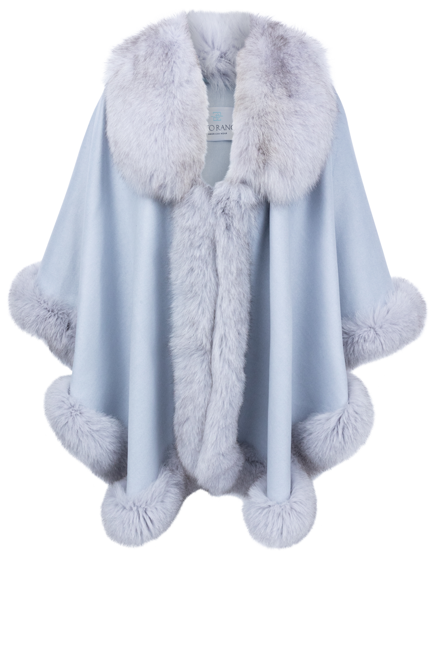 Pinto Ranch Light Blue Fur Cape