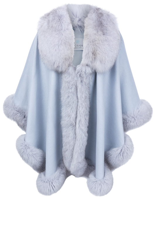 Pinto Ranch Light Blue Fur Cape