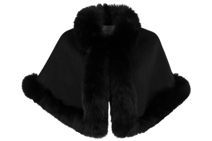 Pinto Ranch Cashmere & Fox Fur Stole - Black