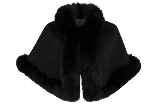 Pinto Ranch Cashmere & Fox Fur Stole - Black