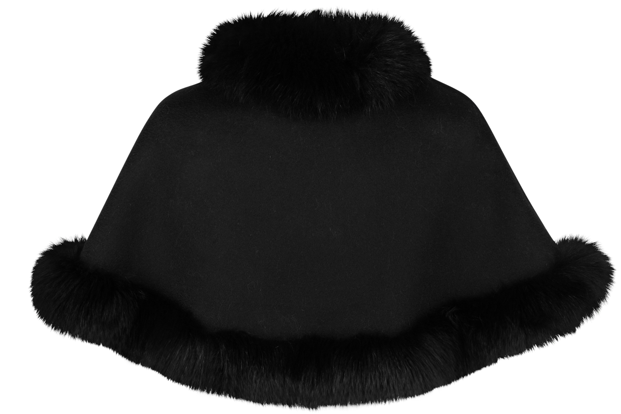 Pinto Ranch Cashmere & Fox Fur Stole - Black