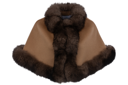 Pinto Ranch Cashmere & Fox Fur Stole - Dark Brown