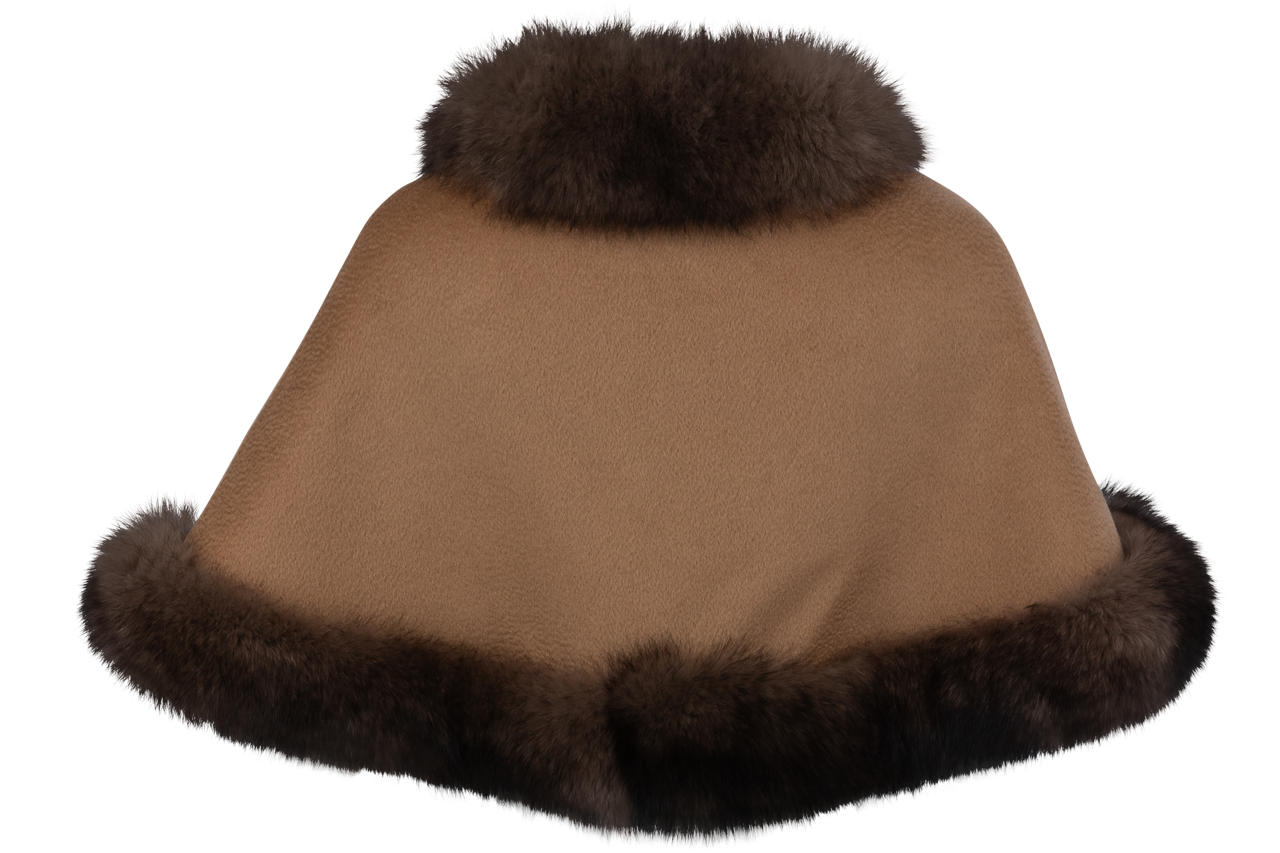 Pinto Ranch Cashmere & Fox Fur Stole - Dark Brown