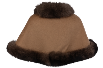 Pinto Ranch Cashmere & Fox Fur Stole - Dark Brown