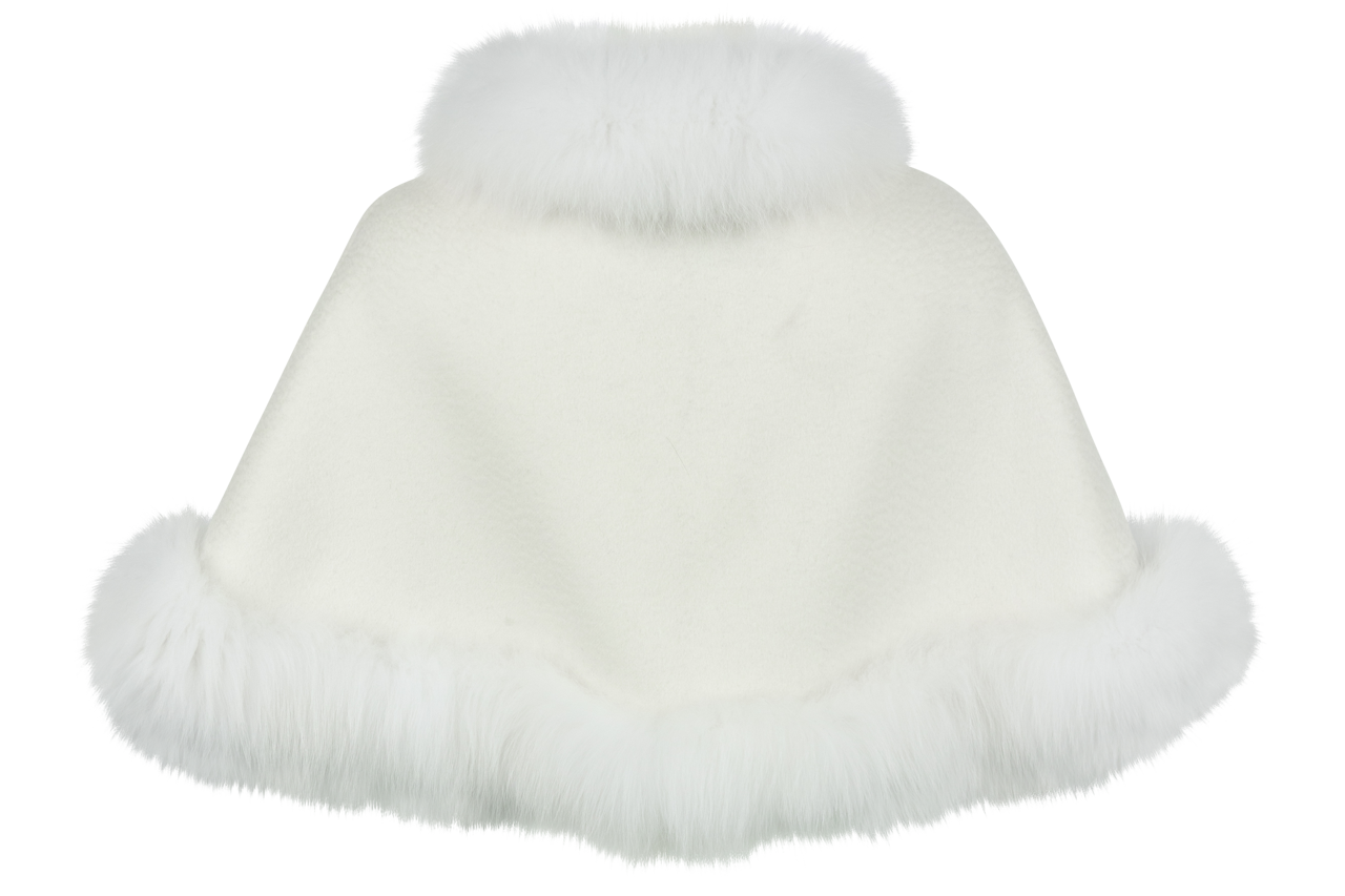 Pinto Ranch Cashmere & Fox Fur Stole - White