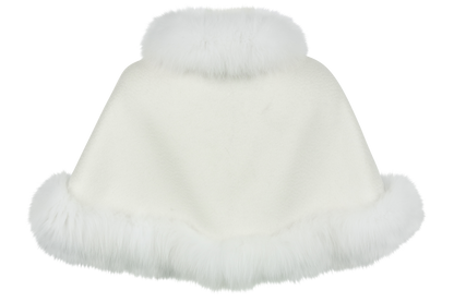 Pinto Ranch Cashmere & Fox Fur Stole - White