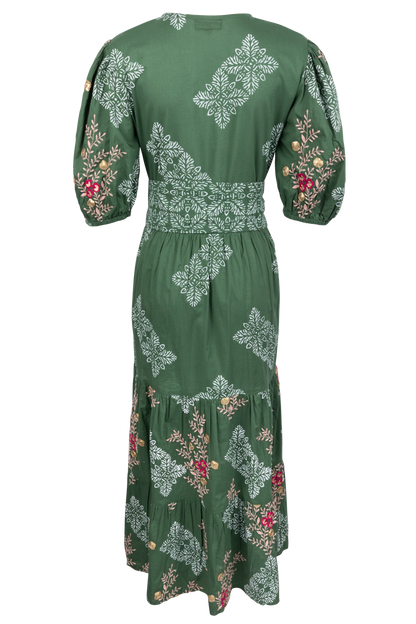 RubyYaya Primavera Green Maxi Dress