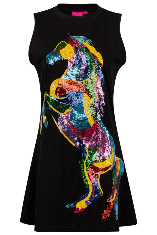 Queen of Sparkles Rainbow Horse Dress