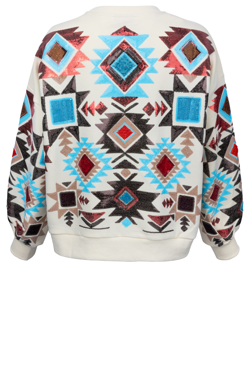 Queen of Sparkles Aztec Print Sweatshirt