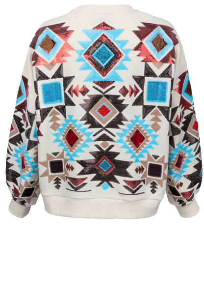 Queen of Sparkles Aztec Print Sweatshirt