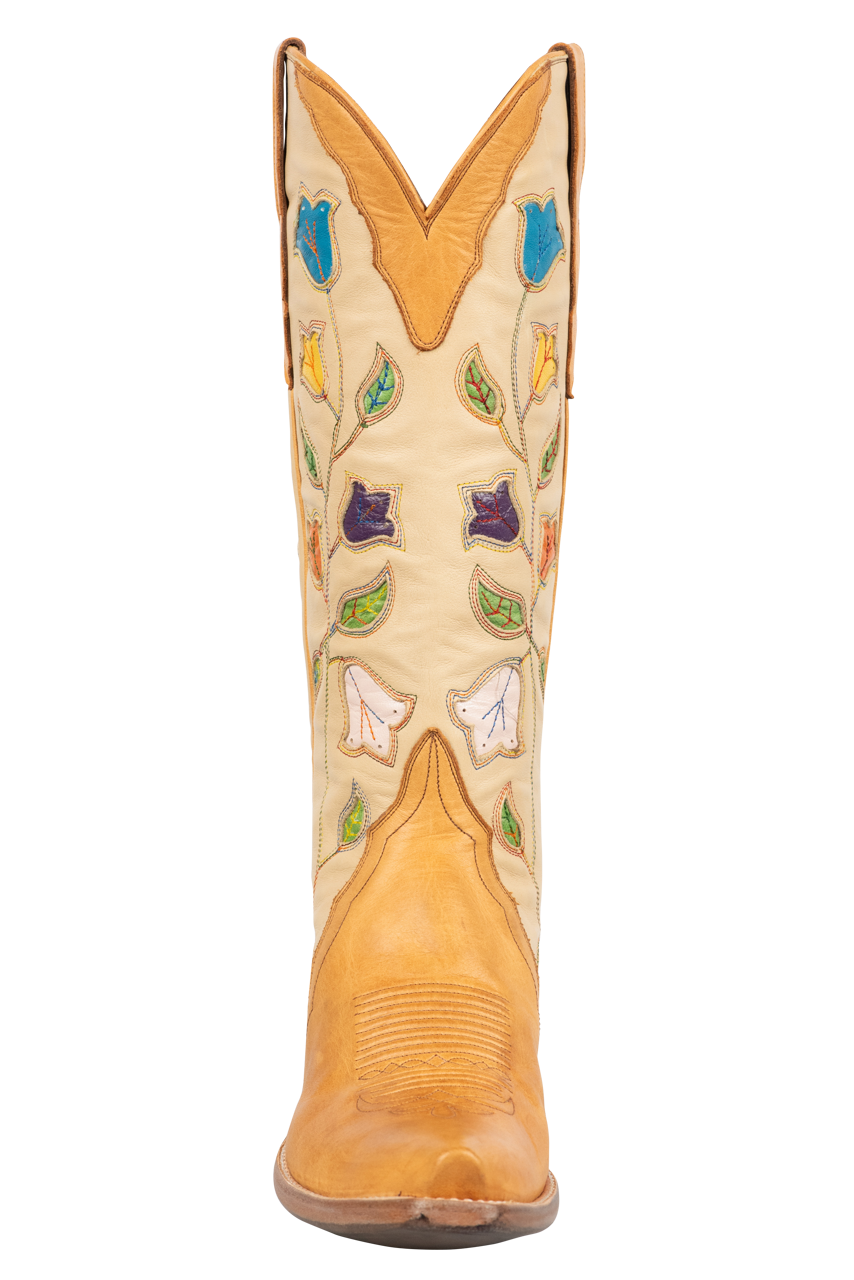 Stallion Women's Ranch Hand Honey Tulip Cowgirl Boots Pinto Ranch