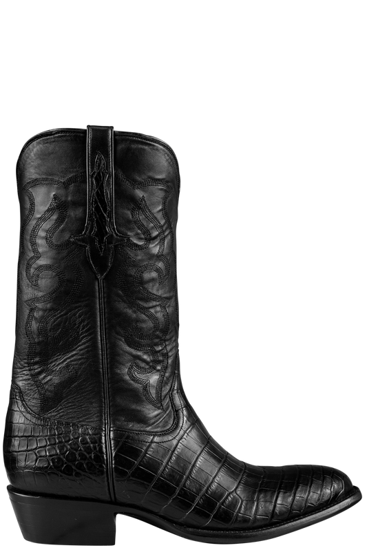 Stallion Men's Nile Crocodile Cowboy Boots - Black