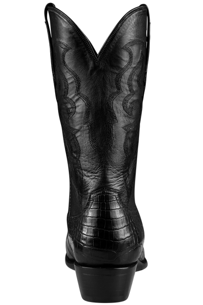 Stallion Nile Crocodile Cowboy Boots - Black