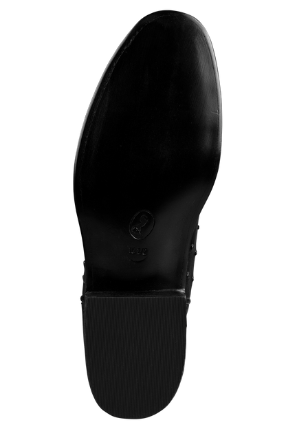 Stallion Men's Full Quill Ostrich Roper Boots - Black
