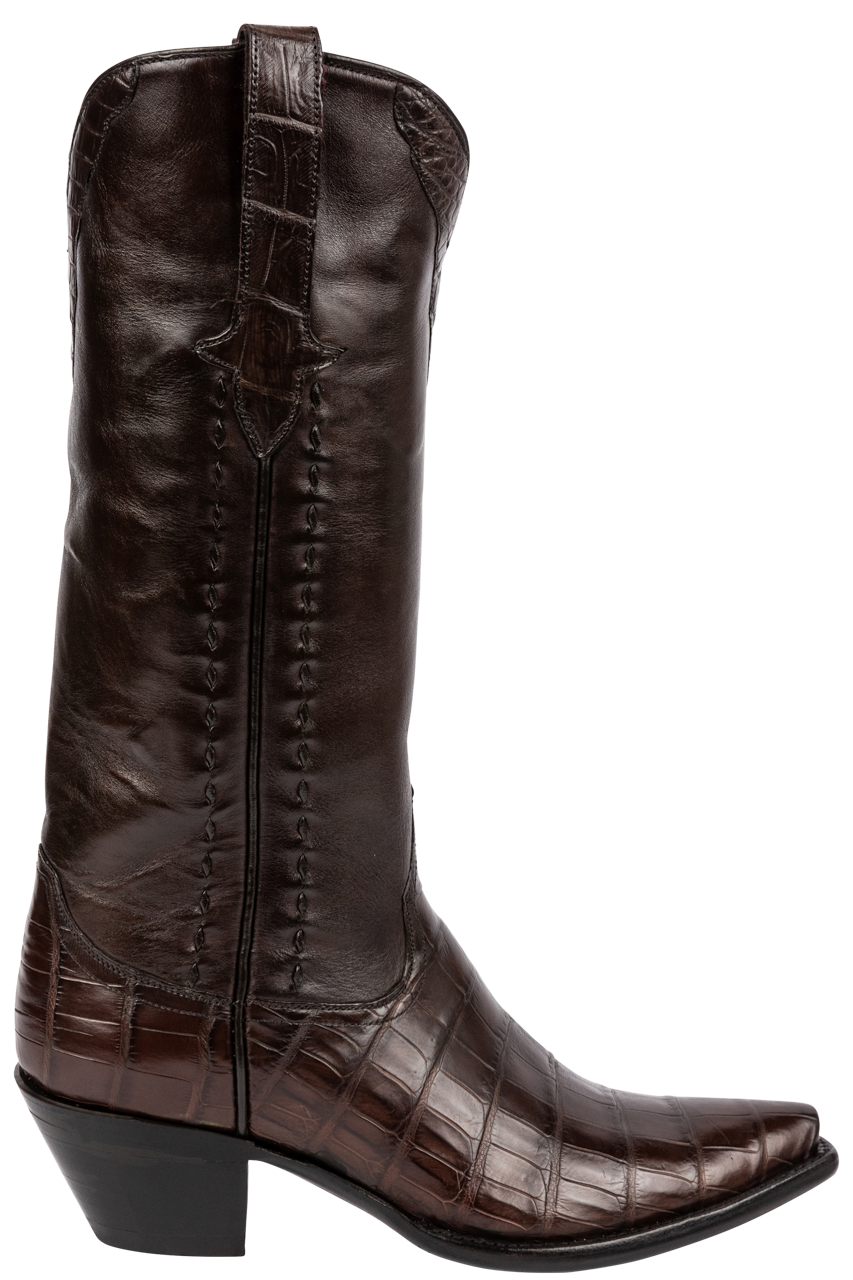 Stallion Nile Crocodile Cowgirl Boots - Chocolate