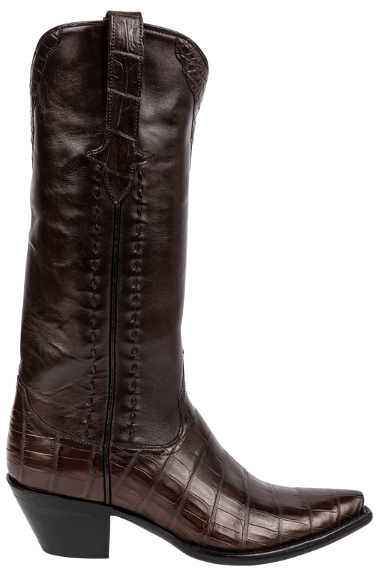 Stallion Nile Crocodile Cowgirl Boots - Chocolate