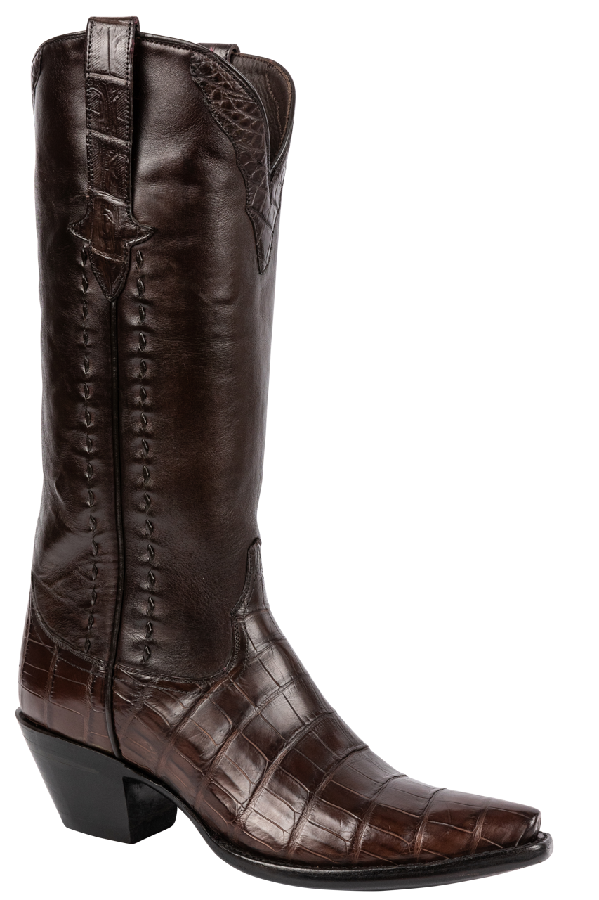 Stallion Nile Crocodile Cowgirl Boots - Chocolate