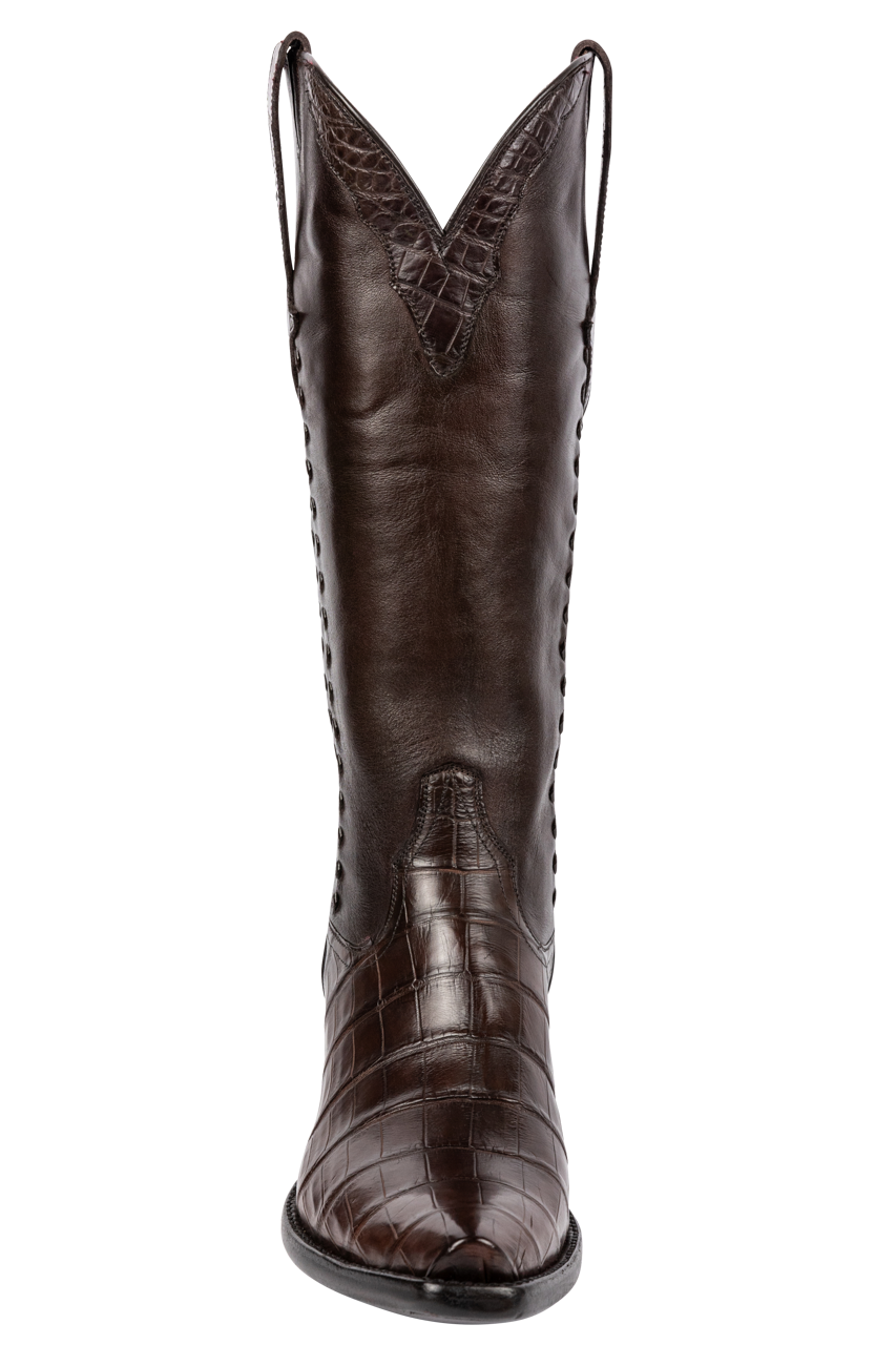 Stallion Nile Crocodile Cowgirl Boots - Chocolate