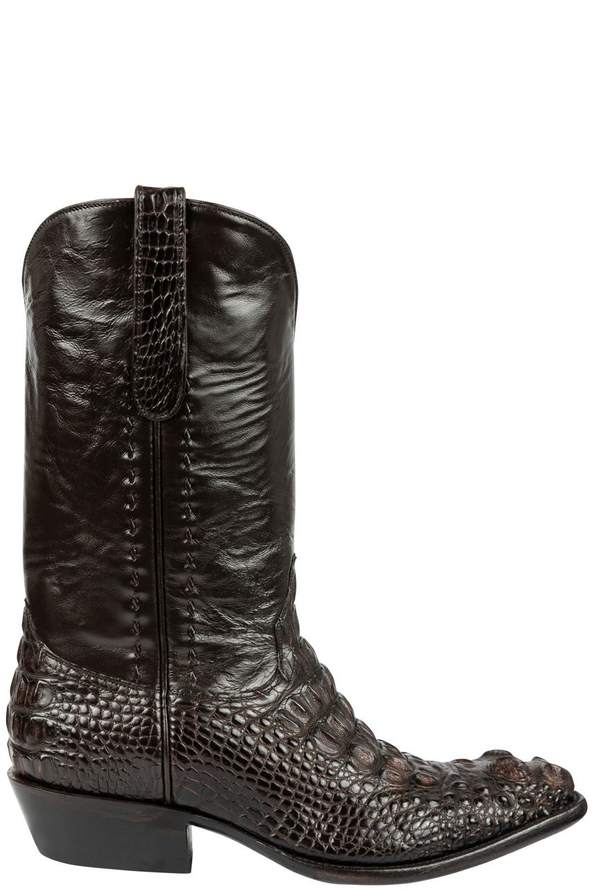 Stallion Hornback Alligator Cowboy Boots - Chocolate