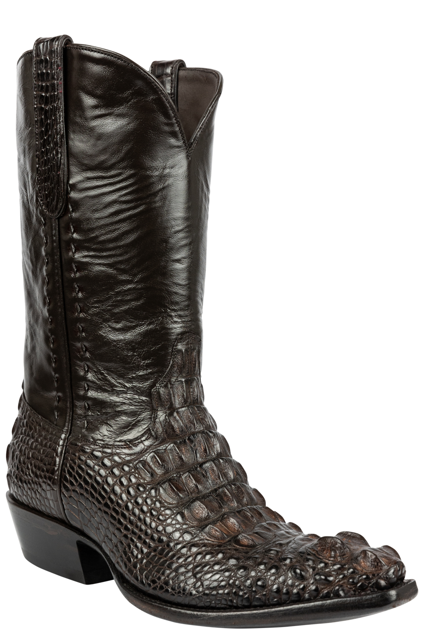 Stallion Hornback Alligator Cowboy Boots - Chocolate