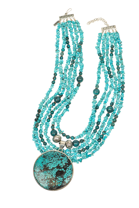 Paige Wallace Large Turquoise Pendant Necklace