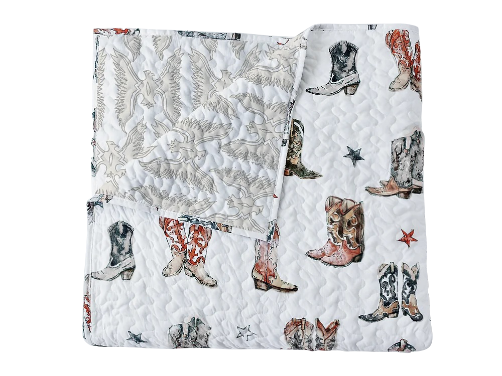 Ida Mae Thunderbird Boots Baby Blanket - Neutral