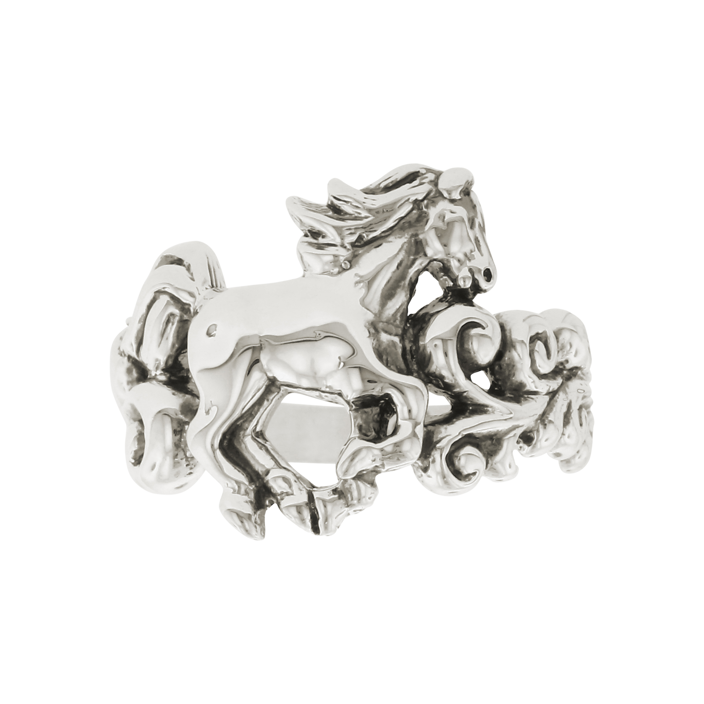 Sterling Silver Horse Filigree Ring