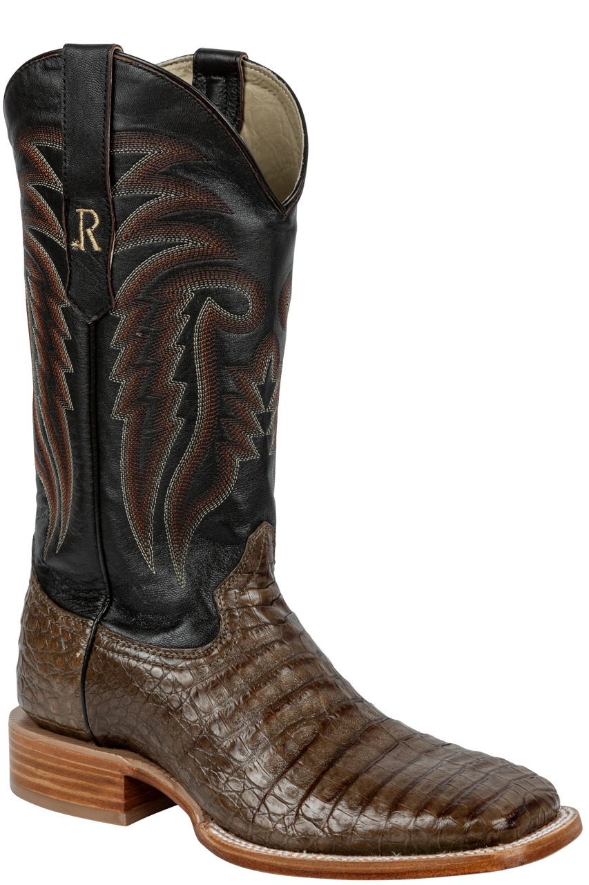 R. Watson Caiman Belly Cowboy Boots - Coco