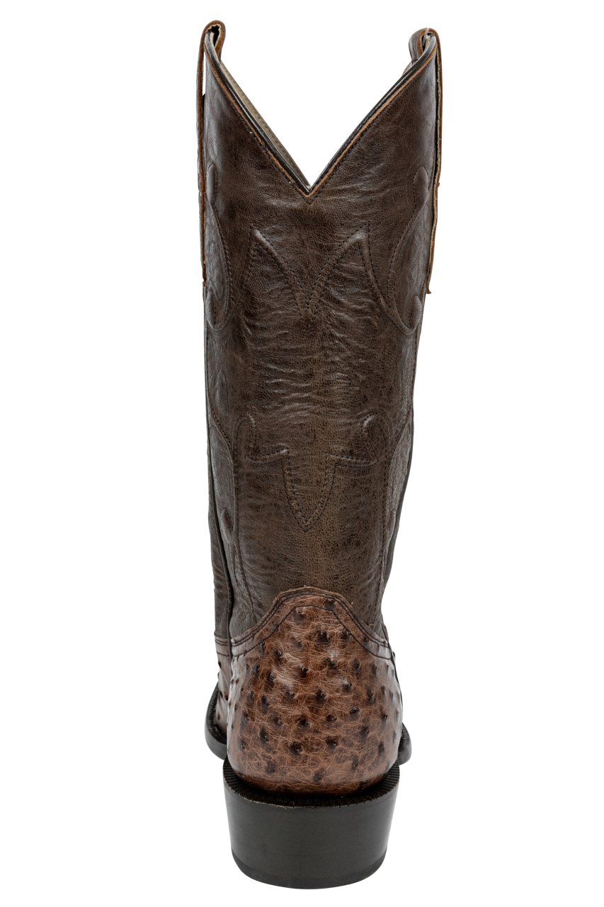 R. Watson Full Quill Ostrich and Goat Cowboy Boots - Chocolate