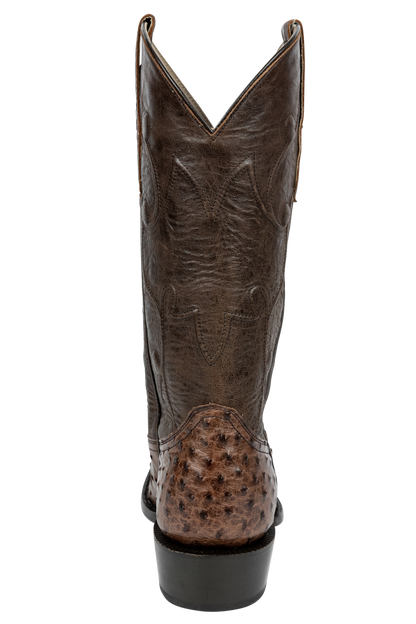 R. Watson Full Quill Ostrich and Goat Cowboy Boots - Chocolate
