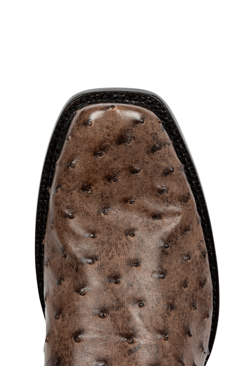 R. Watson Full Quill Ostrich and Goat Cowboy Boots - Chocolate