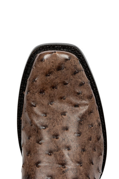 R. Watson Full Quill Ostrich and Goat Cowboy Boots - Chocolate