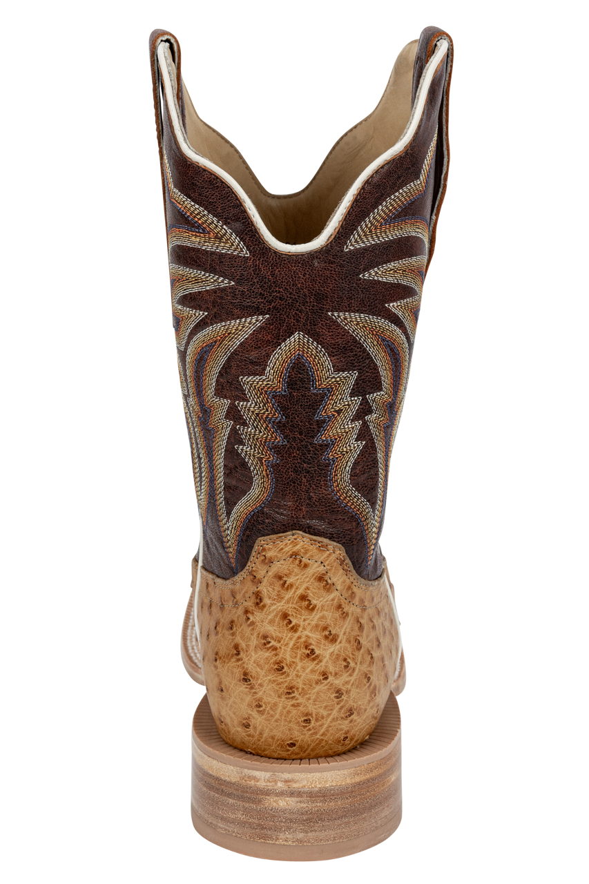 R. Watson Full Quill Ostrich Cowboy Boots - Antique Saddle