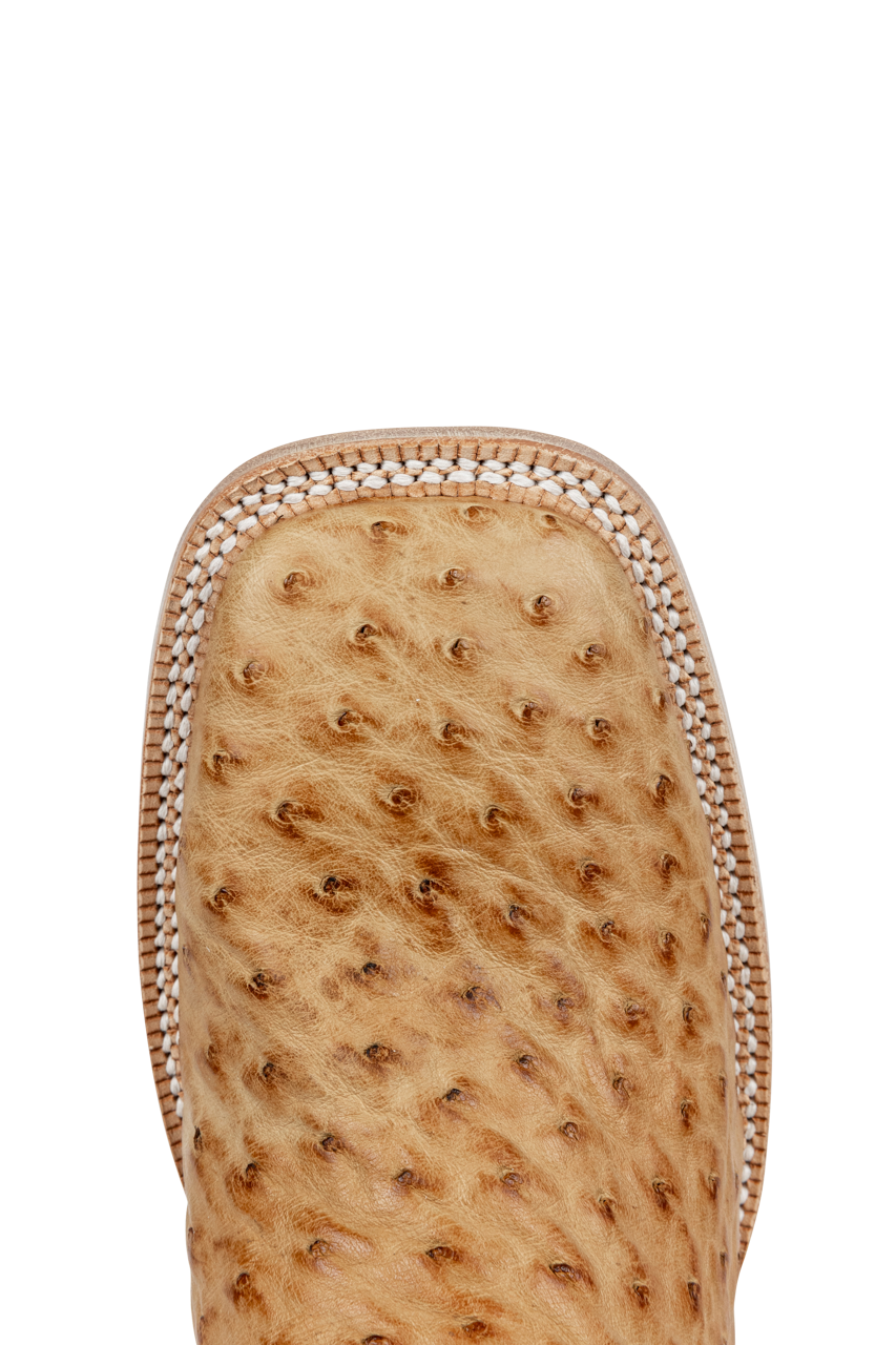 R. Watson Full Quill Ostrich Cowboy Boots - Antique Saddle