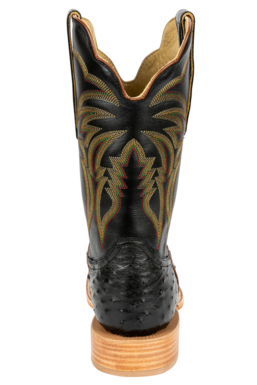 R. Watson Full Quill Ostrich Cowboy Boots - Black