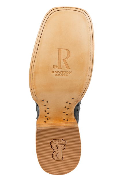 R. Watson Full Quill Ostrich Cowboy Boots - Black