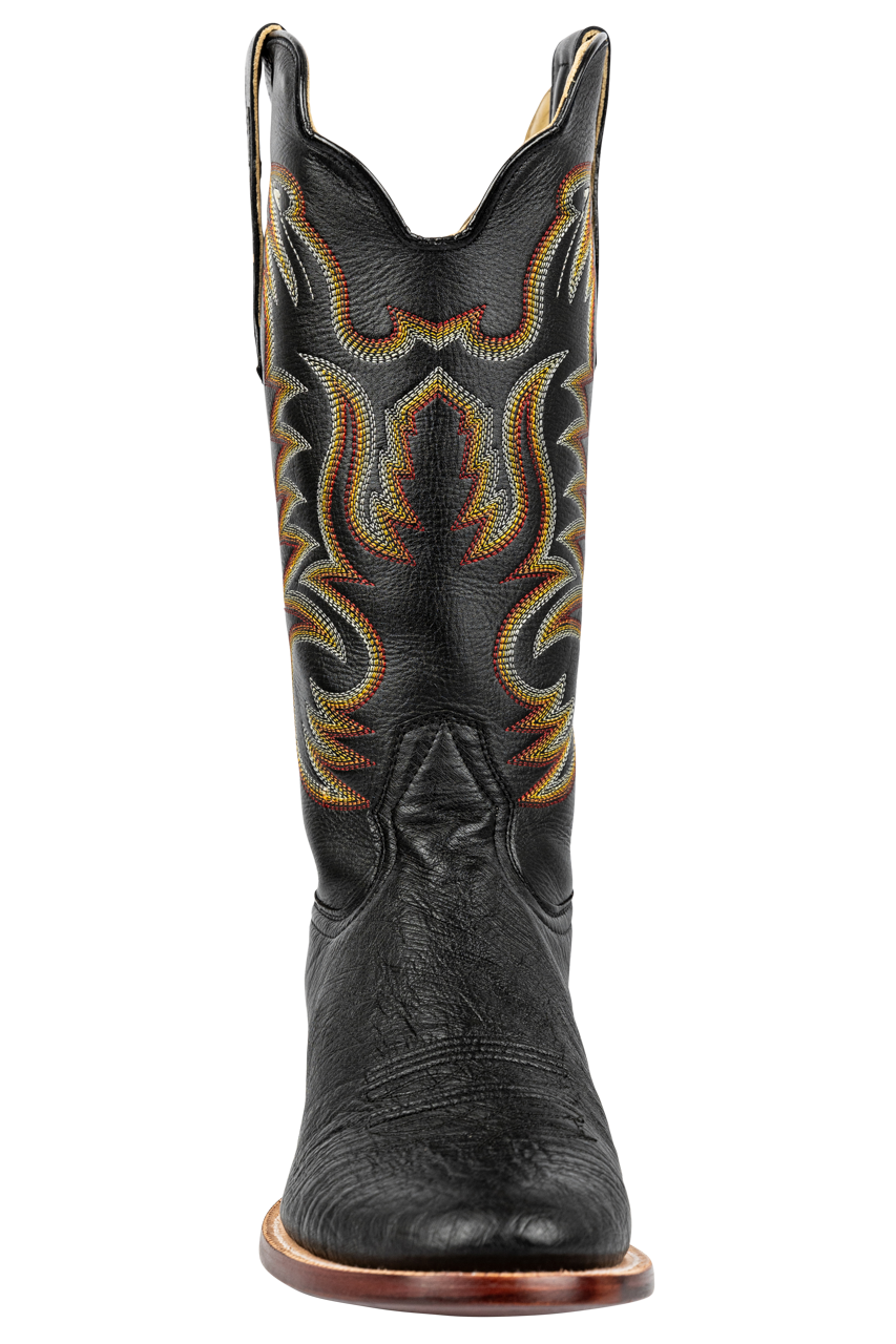 R Watson Roper R. Watson Black Smooth Ostrich Roper Boots | Pinto Ranch