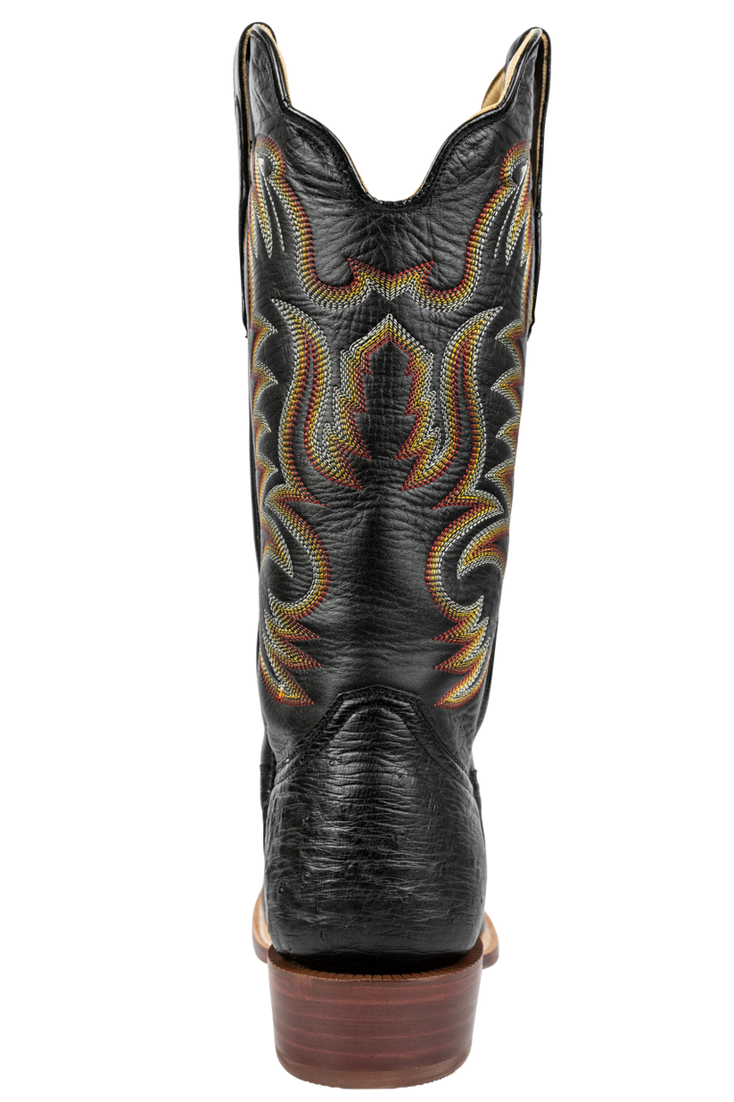 R Watson Roper R. Watson Black Smooth Ostrich Roper Boots | Pinto Ranch