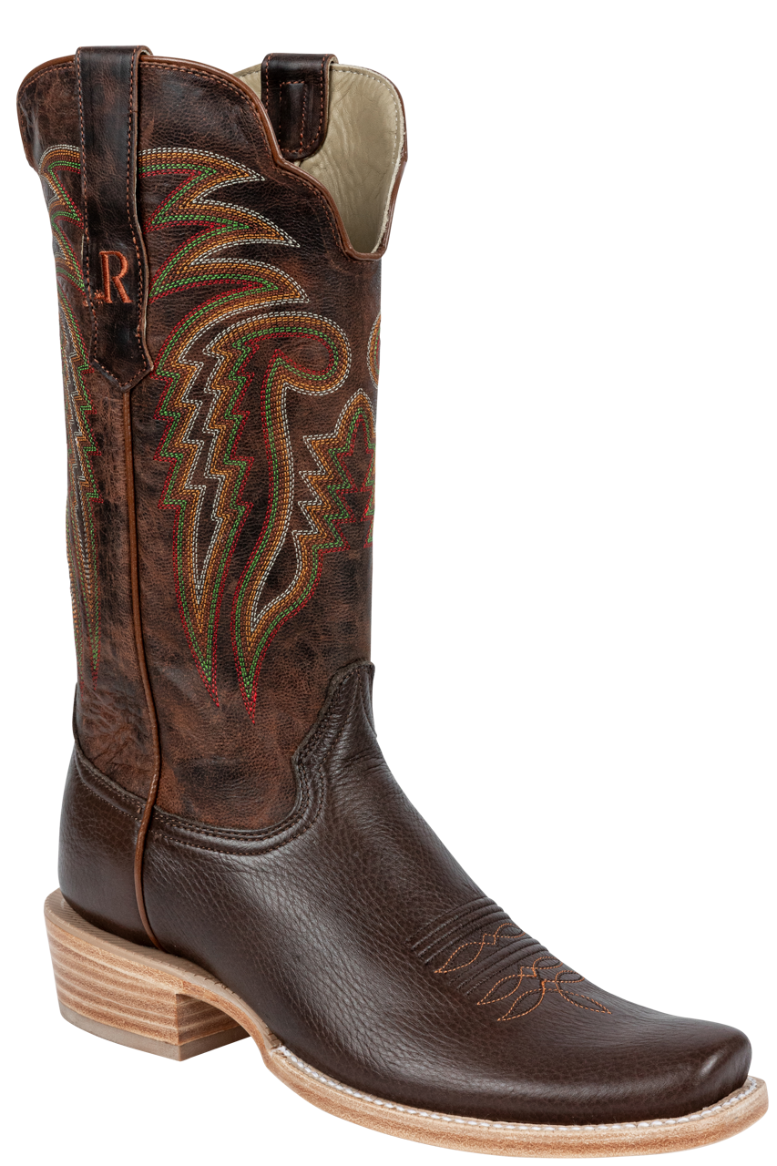 R. Watson Deer Narrow Cowboy Boots - Chocolate