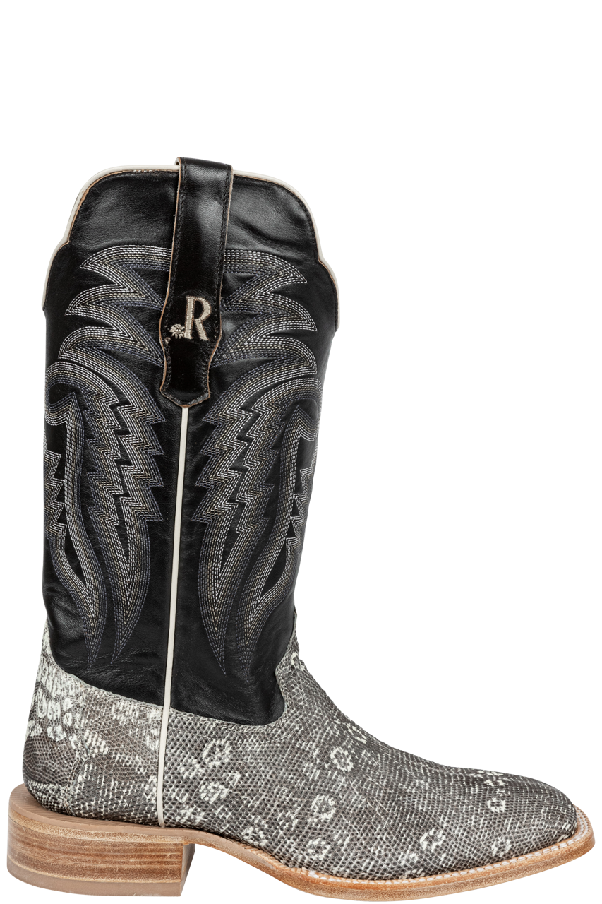 R. Watson Ringtail Lizard Cowboy Boots - Natural