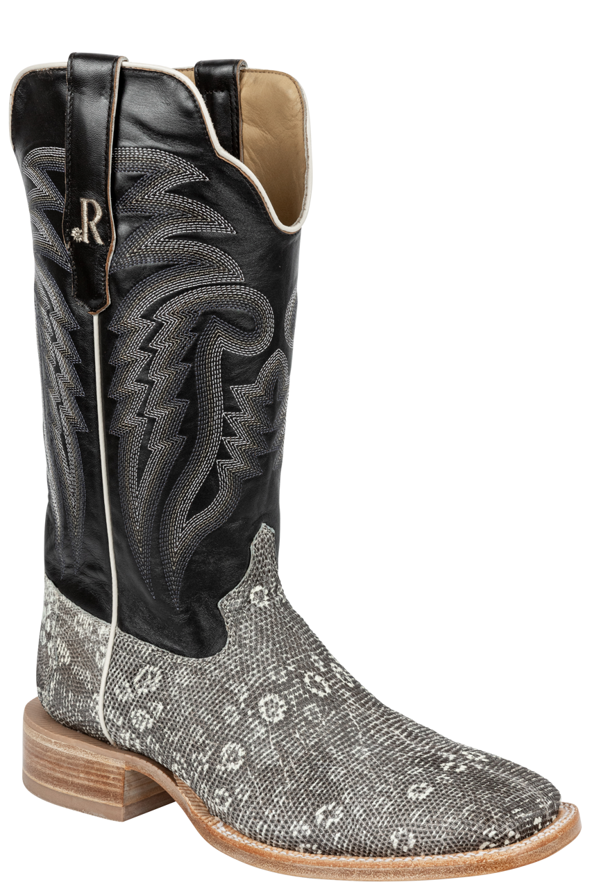 R. Watson Ringtail Lizard Cowboy Boots - Natural