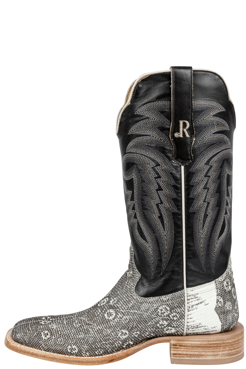 R. Watson Ringtail Lizard Cowboy Boots - Natural
